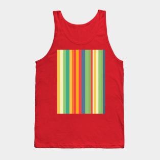 Colorful Vertical  Stripes Retro 70s Pattern Tank Top